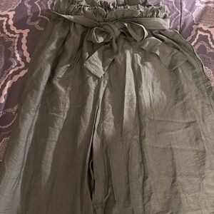 SHEIN Olive Green Wide Leg Pants